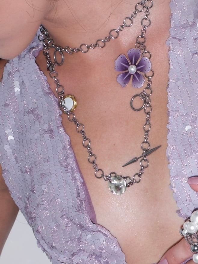 PROD Silver / In-stock Violet Orbit Necklace