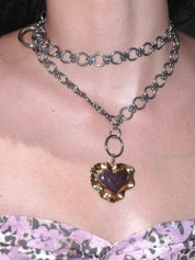 PROD Silver / Pre-order 7-14days Molten Heart Multi-Wear Necklace
