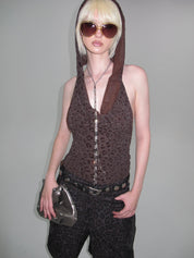 PROD Silver Seren Crystal-Effect Tassel Necklace