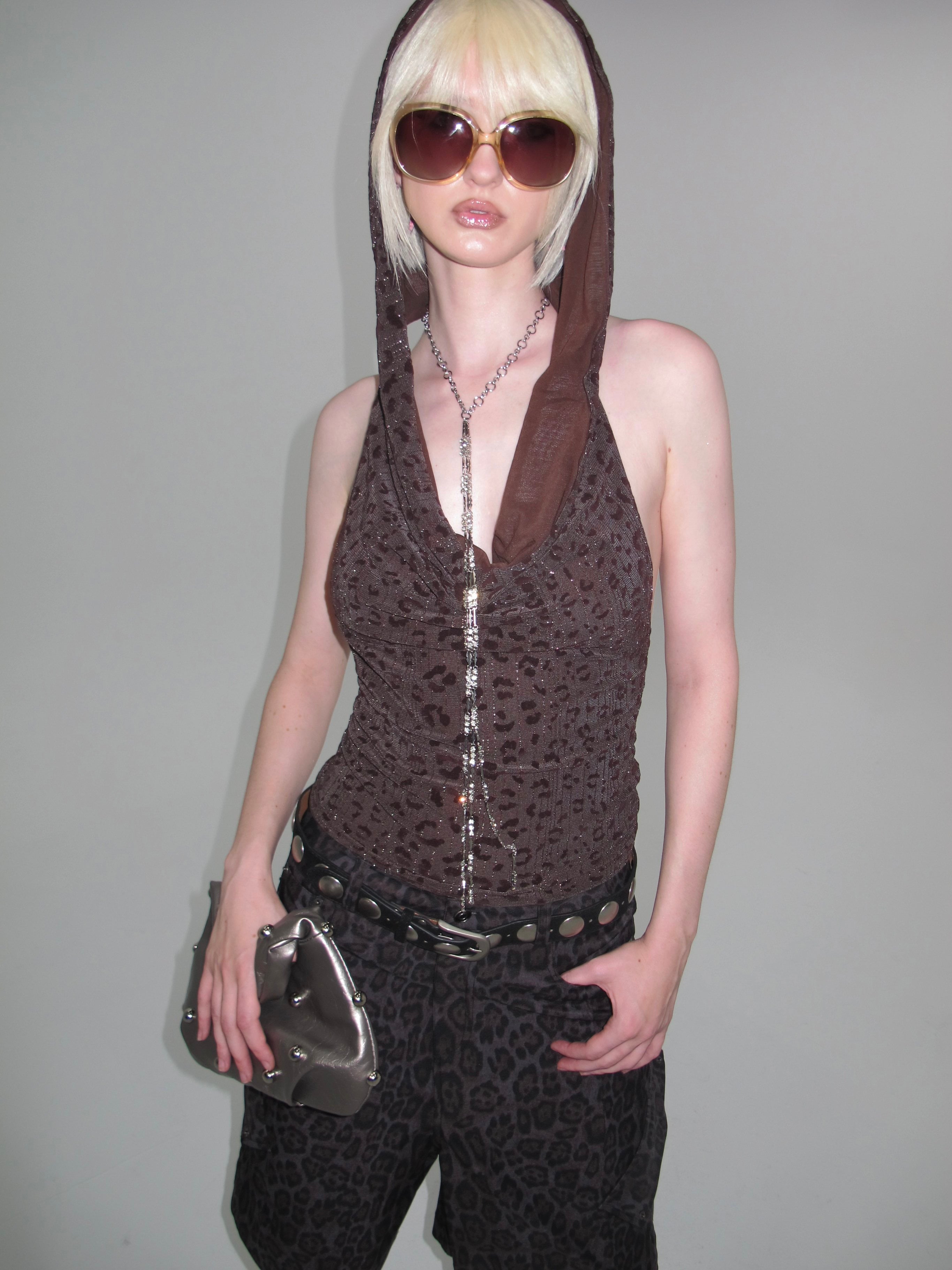 PROD Silver Seren Crystal-Effect Tassel Necklace
