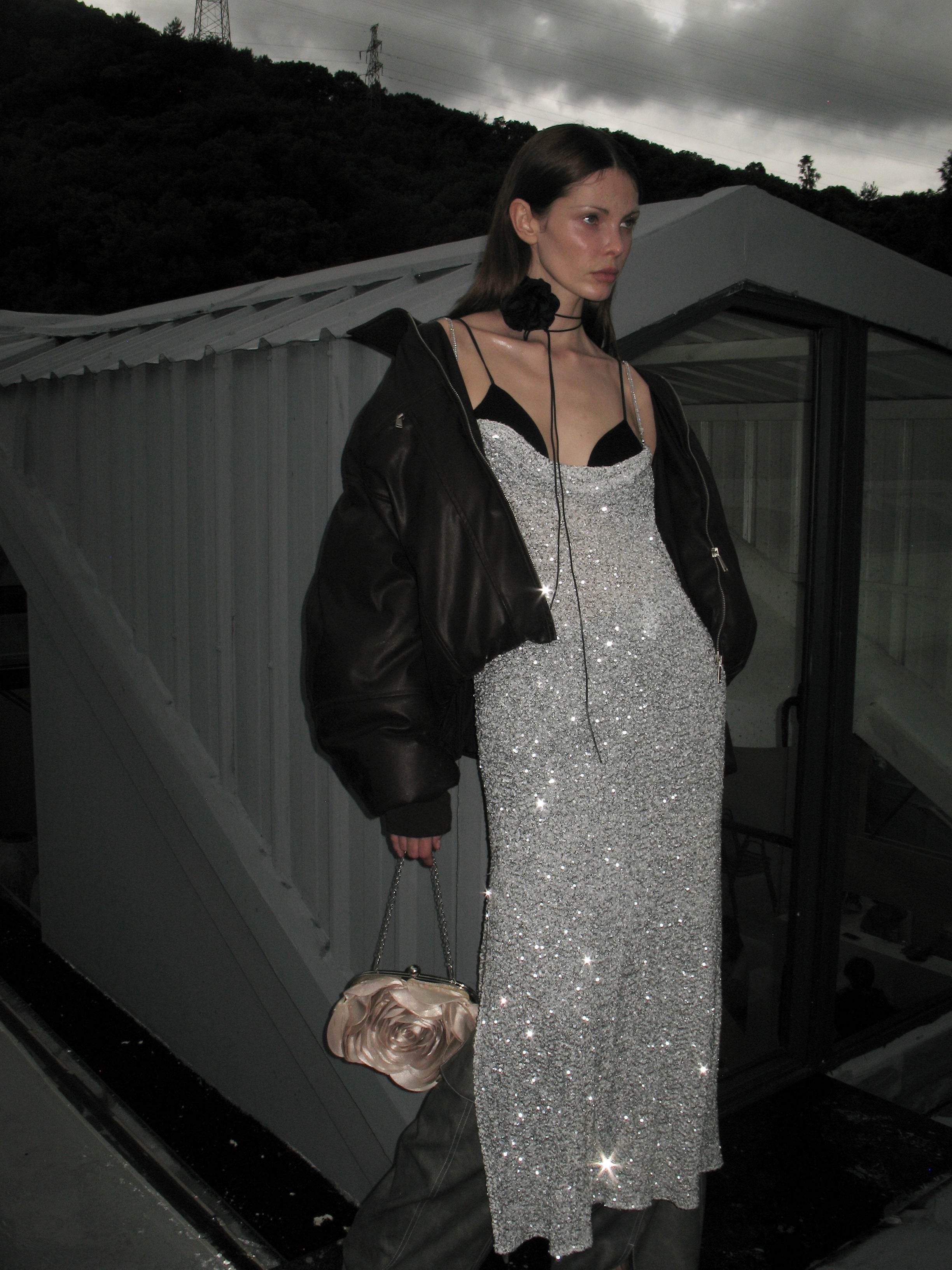 PROD  Silver Sparkle Sequin Long Dress