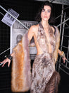 PROD Silver with Gold Tips / One size / In-stock Afterparty Full-Length Faux Fur Evening Wrap