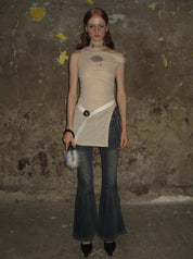 PROD Solid Color Asymmetric Neckline Dress/Top