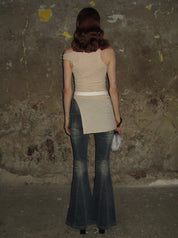 PROD Solid Color Asymmetric Neckline Dress/Top