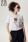 PROD  T shirt S / White / Asian Sizing Upside Down Teddy Bear Basic Short Sleeve T-shirt