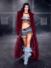 PROD Thea Faux Fur Chain Top Blue