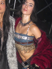 PROD Thea Faux Fur Chain Top Blue