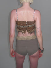 PROD Thea Faux Fur Chain Top Brown