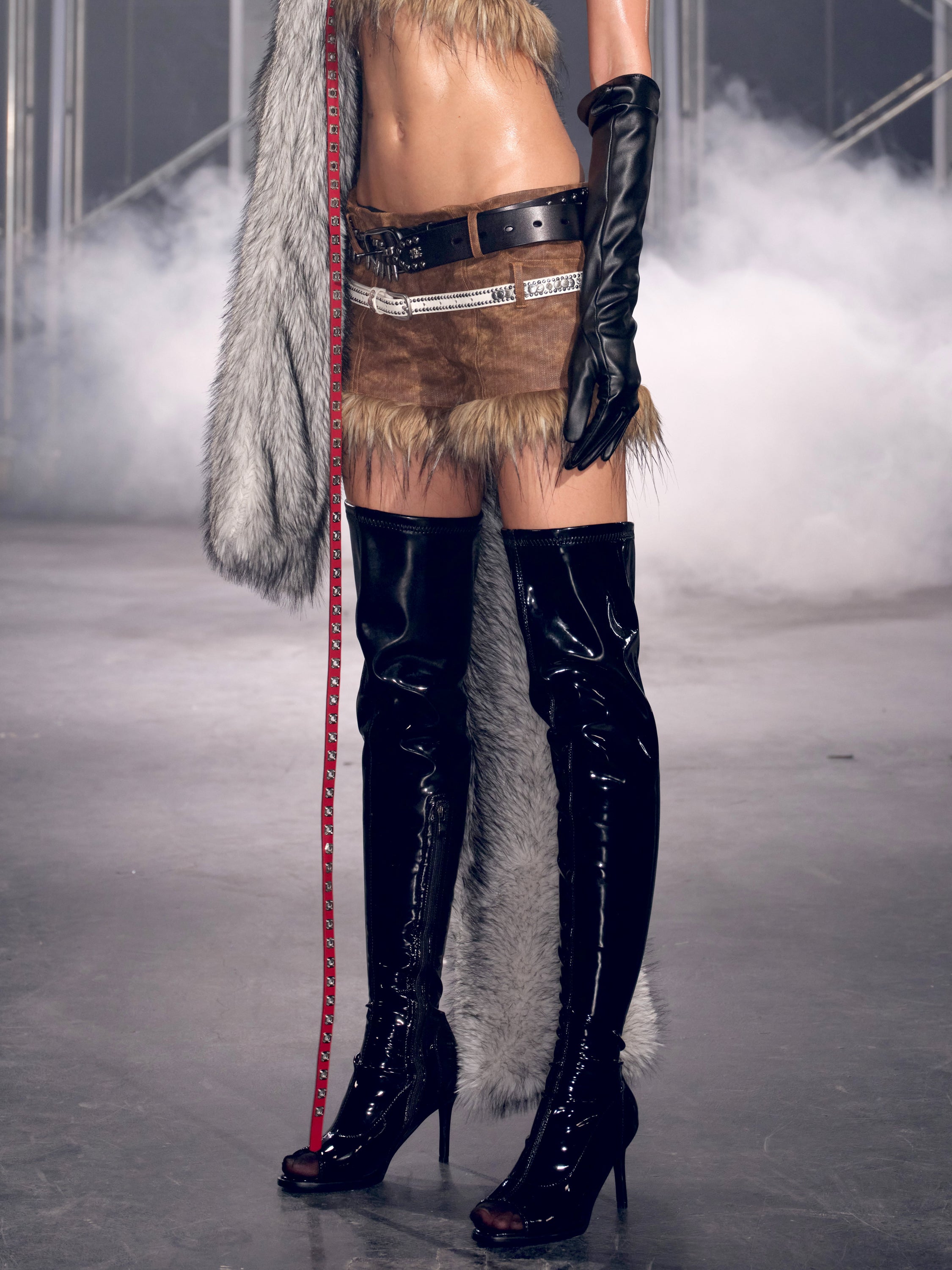 PROD Thea Faux Fur Shorts Brown