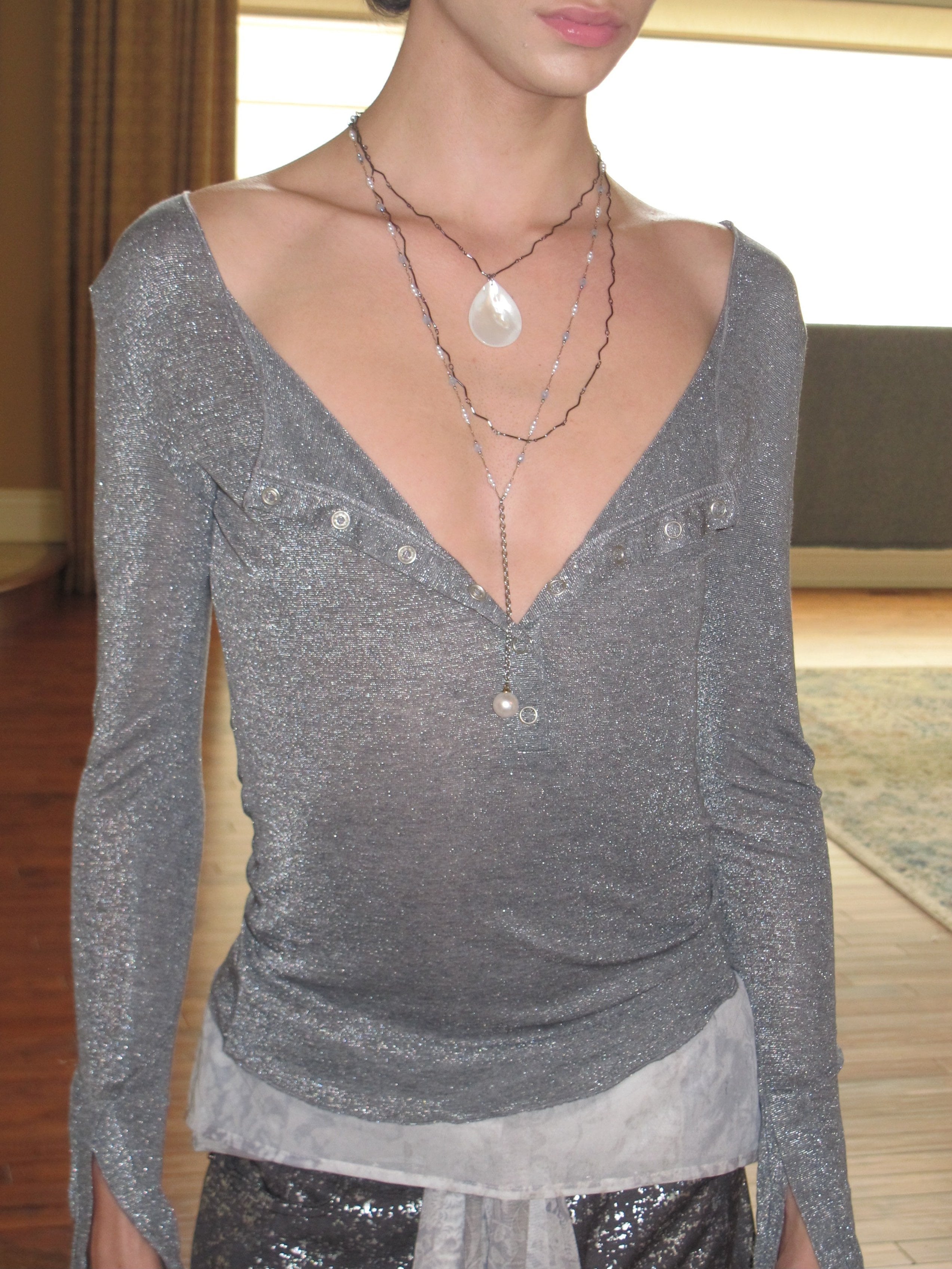 PROD Triple-Layer Necklace Undine Teardrop Layered Necklace Set