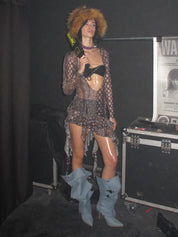 PROD Venus Ruffled Long Sleeve V Tie-hem Top