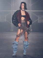 PROD Venus Ruffled Long Sleeve V Tie-hem Top