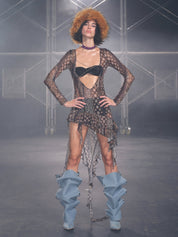 PROD Venus Ruffled Long Sleeve V Tie-hem Top