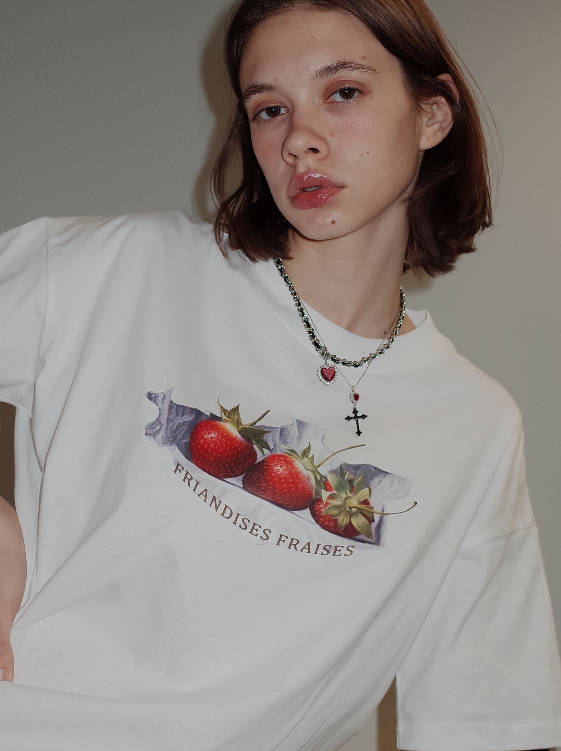  S Strawberry Boxy T-shirt