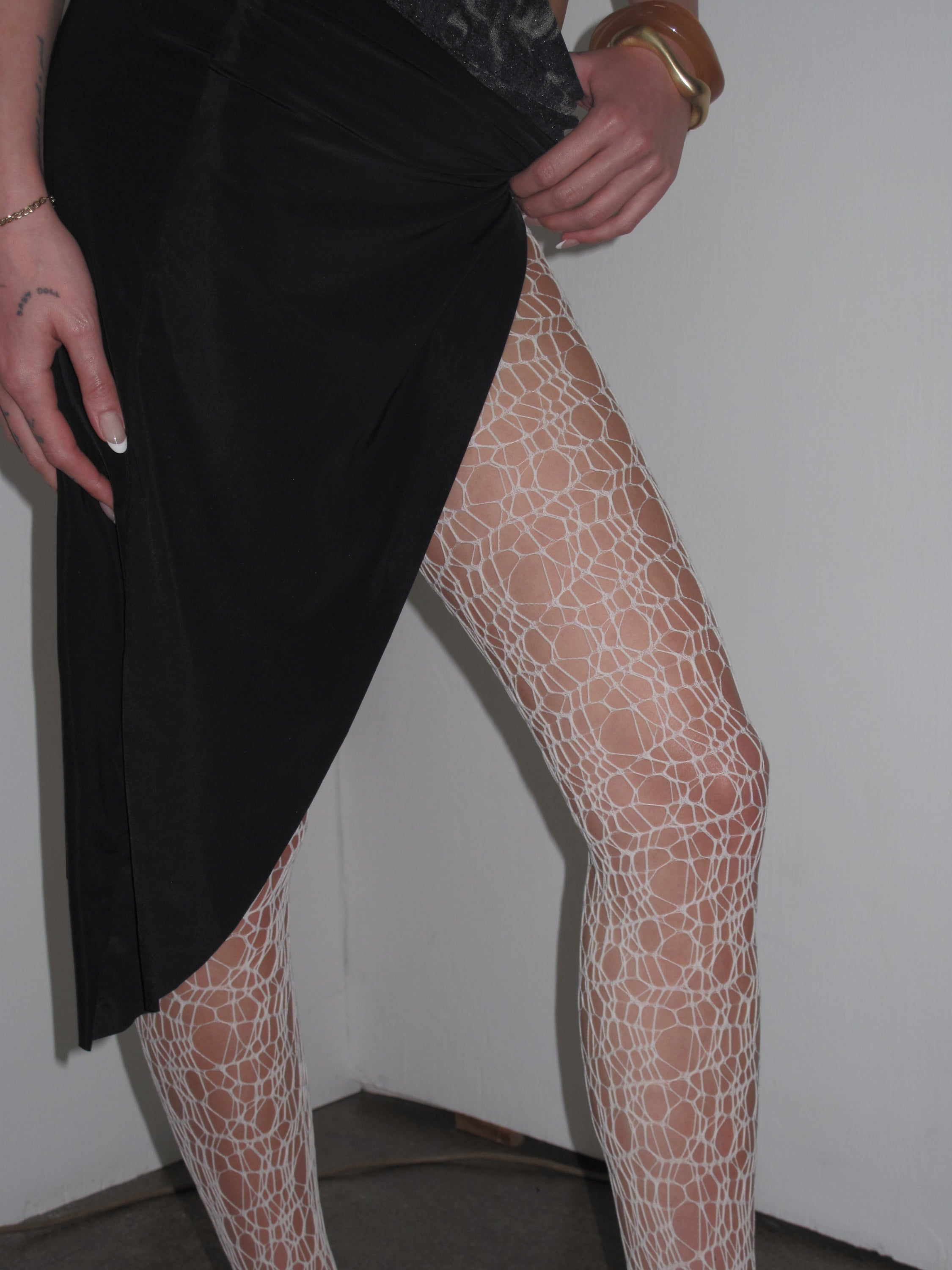 PROD White / One size Crackle Fishnet Tights