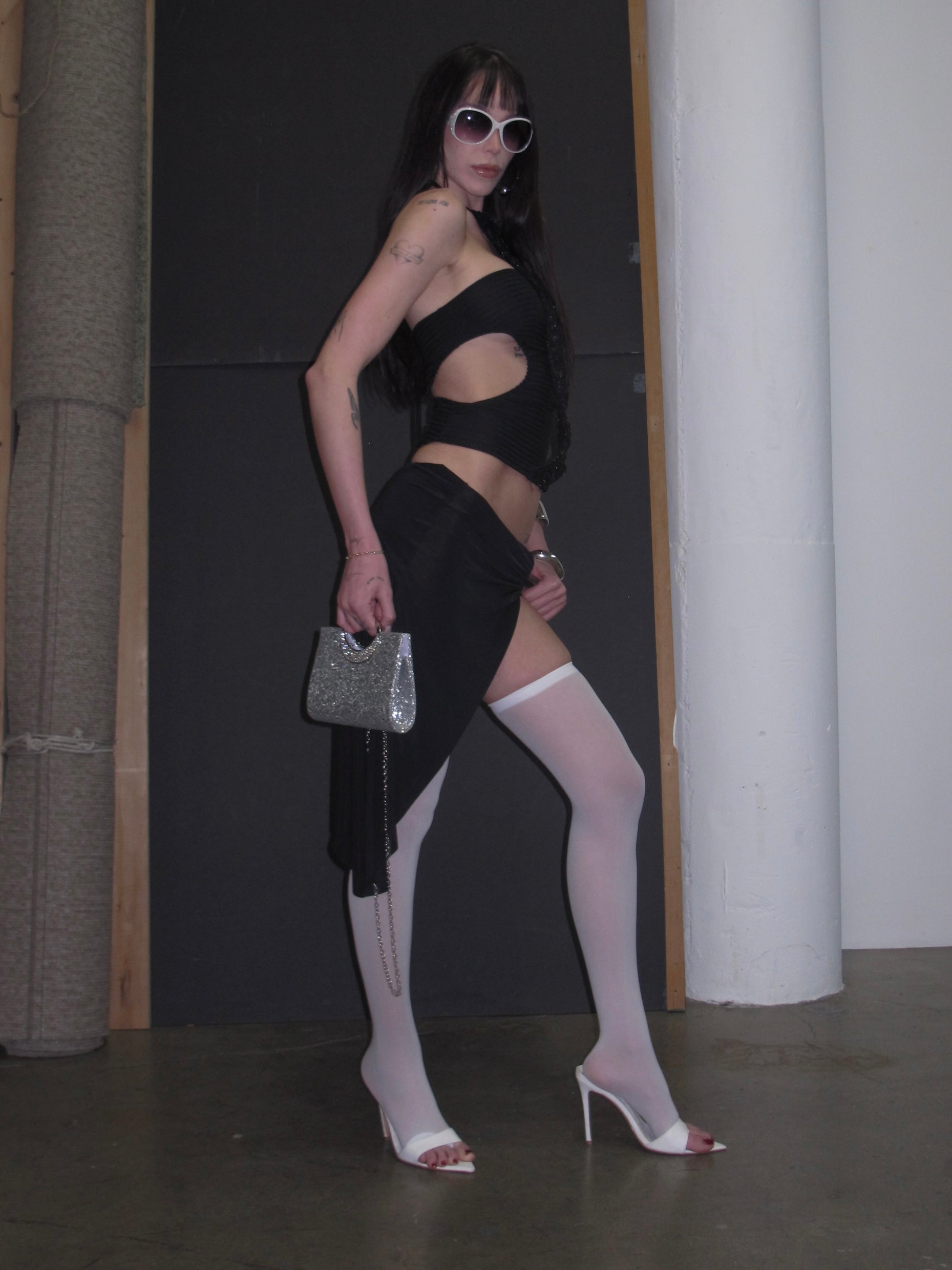 PROD White / One size White Sheer Toe-Split Thigh-High Leg Sleeves
