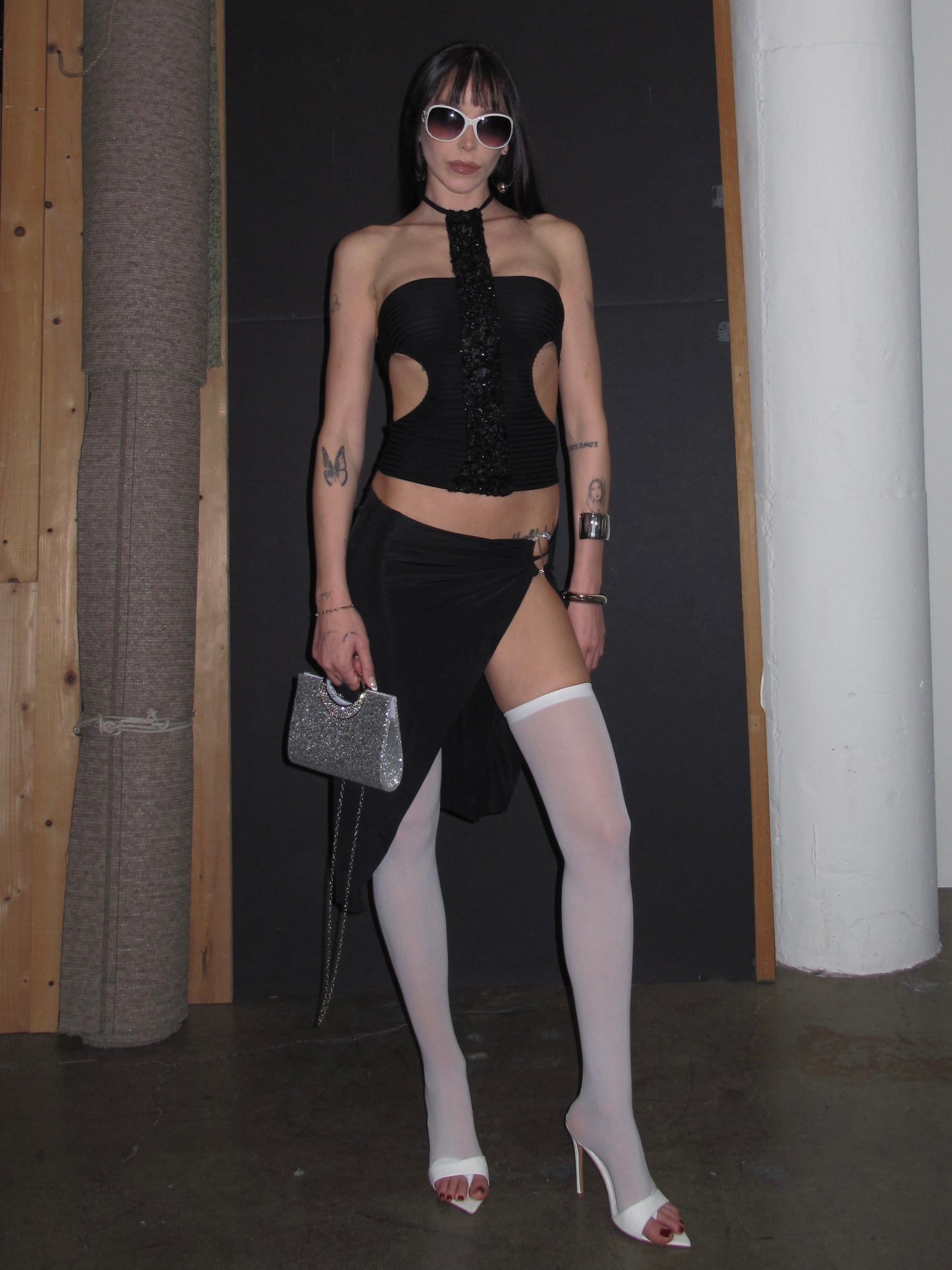 PROD White / One size White Sheer Toe-Split Thigh-High Leg Sleeves