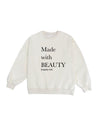 PROD  XS / beige/black type Made with beauty sweatshirt