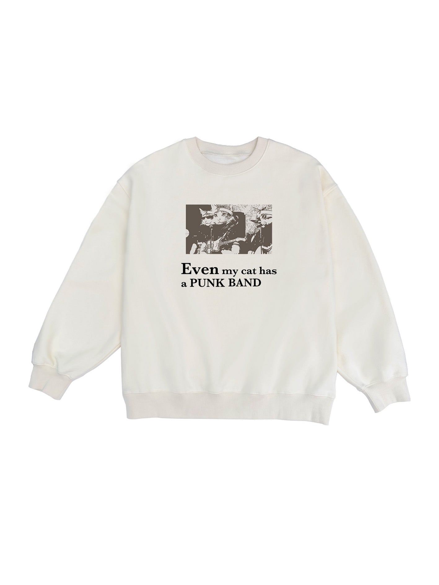  beige Cat Funk Band sweatshirt