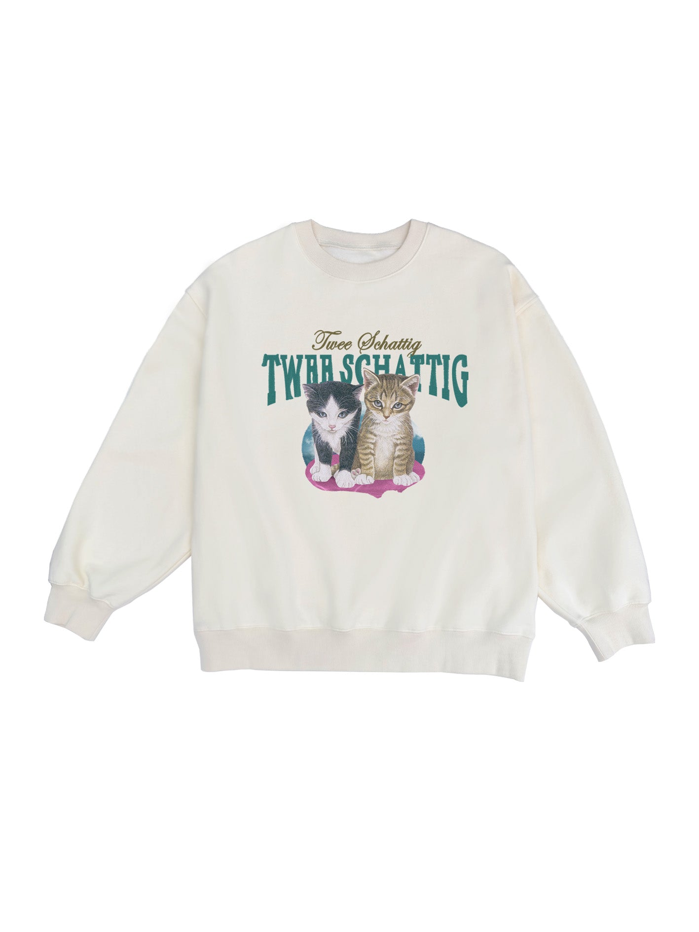 PROD  XS / beige/green type Twin Cats sweatshirt