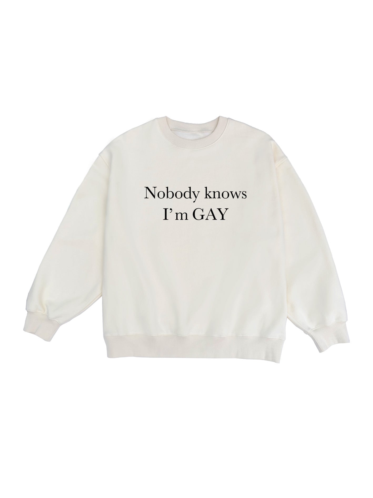 PROD  XS / beige Nobody knows I'm gay sweatshirt