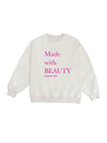 PROD  XS / beige/pink type Made with beauty sweatshirt