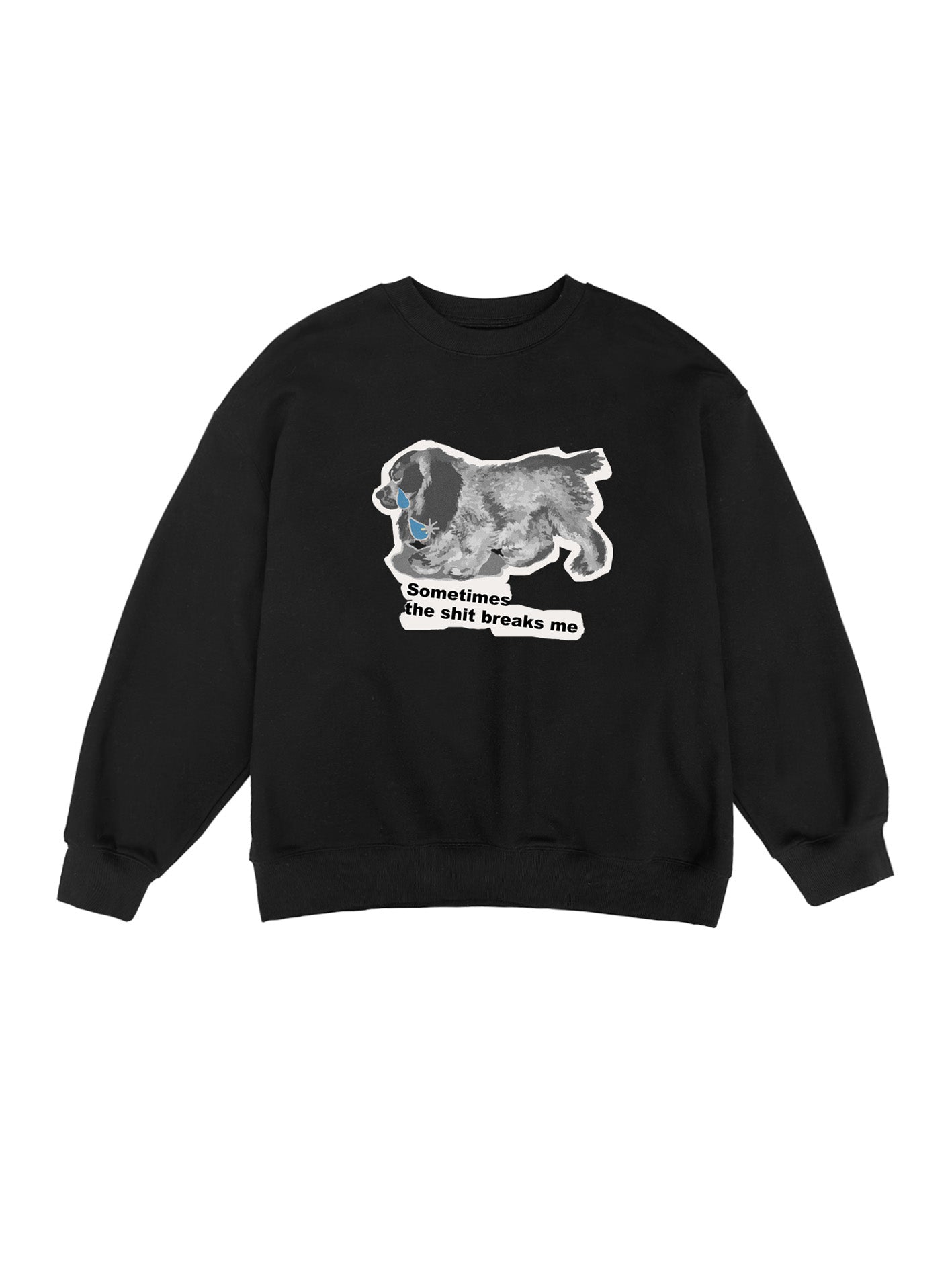  black Puppy Crying sweatshirt