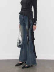 PROD  XS / blue Studded Flare Jeans