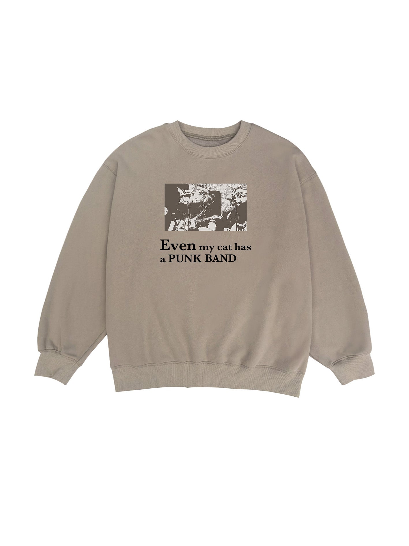  brown Cat Funk Band sweatshirt