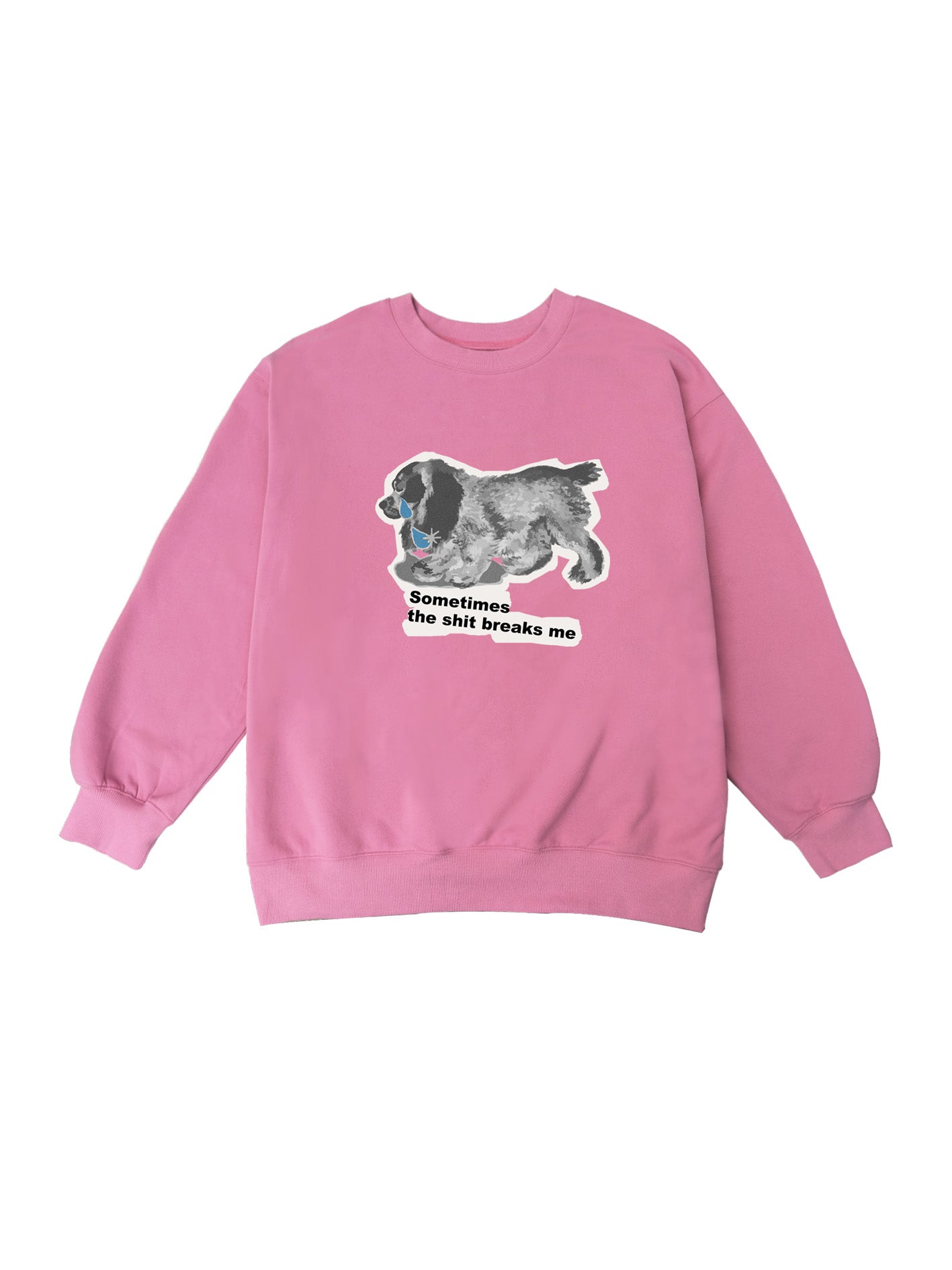  pink Puppy Crying sweatshirt