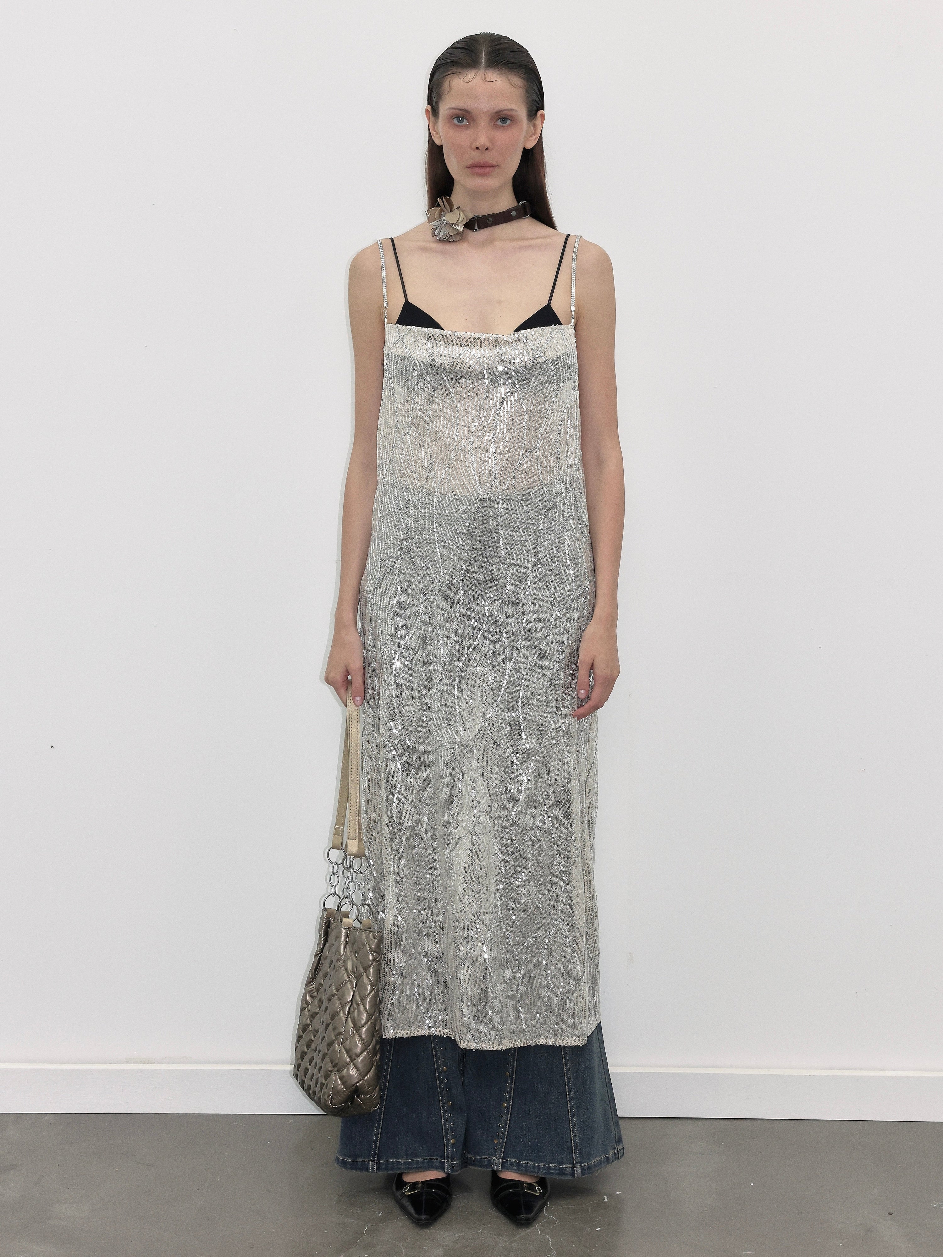 PROD  XS / silver Sparkle Sequin Long Dress
