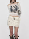 PROD  XS / white Cargo Down Mini Skirt