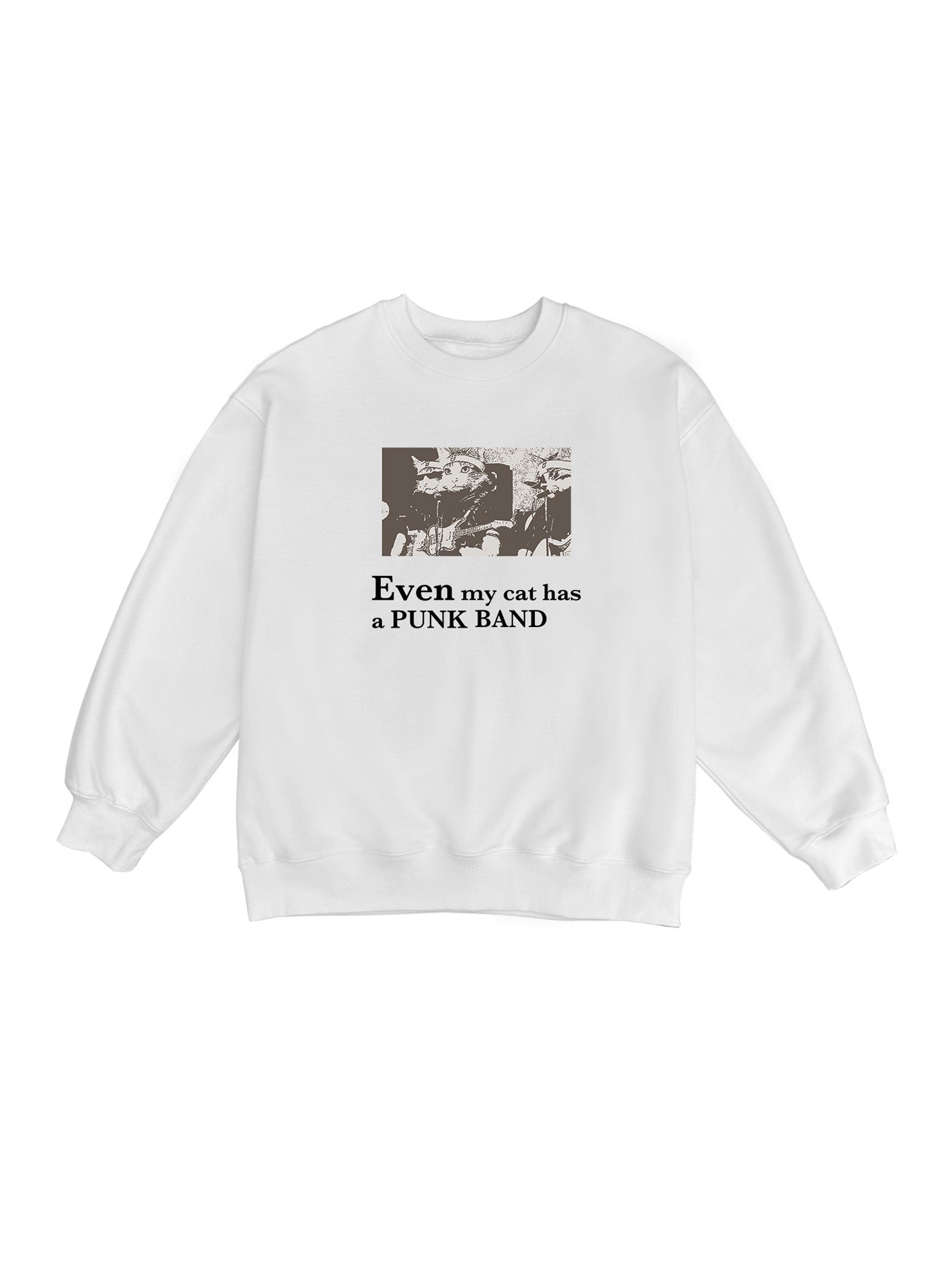  white Cat Funk Band sweatshirt