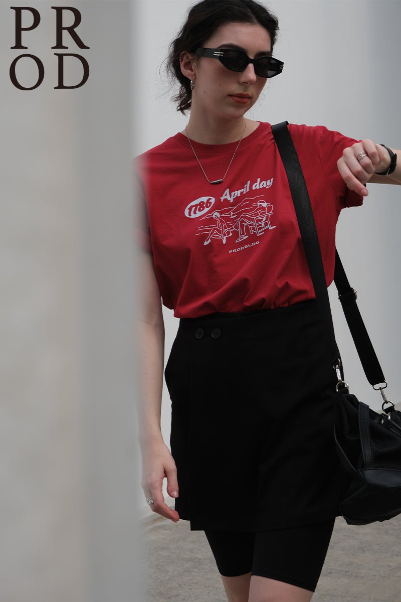 PROD Bldg Apparel & Accessories 25基础T恤红色度假小人