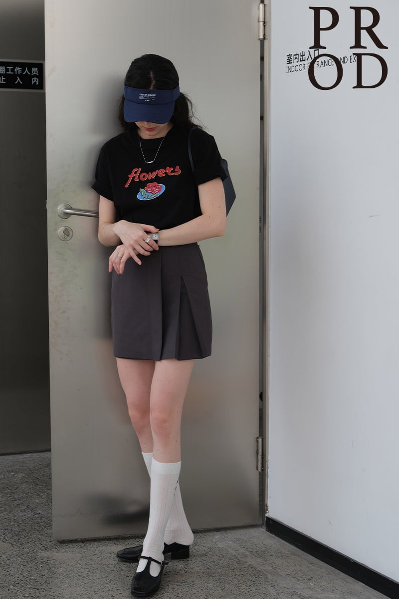 PROD Bldg Apparel & Accessories 29基础T恤黑色小花