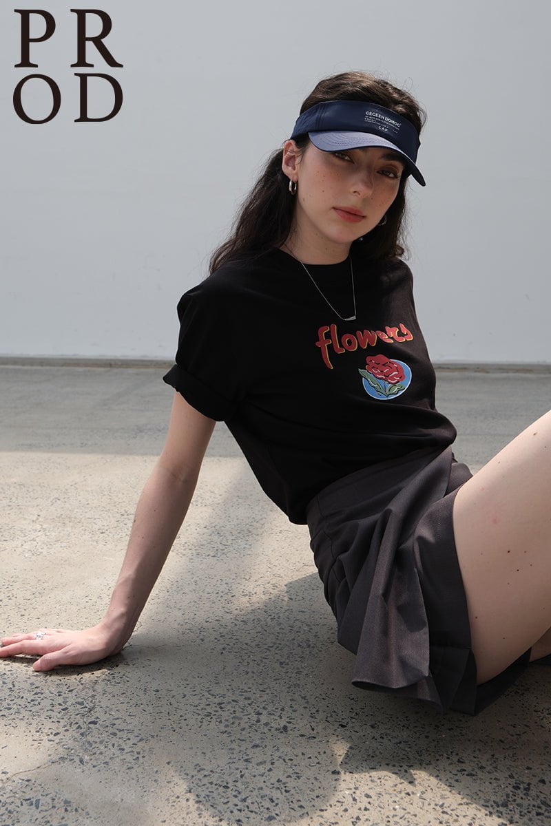 PROD Bldg Apparel & Accessories 29基础T恤黑色小花