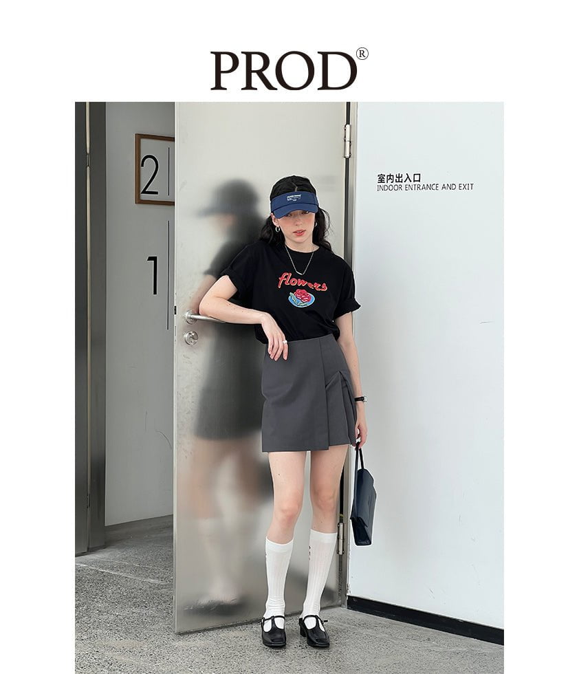 PROD Bldg Apparel & Accessories 29基础T恤黑色小花