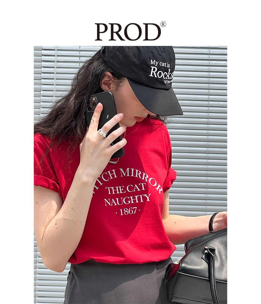 PROD Bldg Apparel & Accessories 31手机片基础T恤1867红色小字母