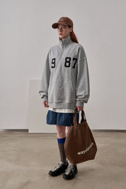 PROD Bldg Apparel & Accessories Loose Fit 1987 Quarter Zip Sweatshirt / Melange Grey