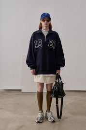 PROD Bldg Apparel & Accessories Loose Fit 1987 Quarter Zip Sweatshirt / Navy Blue