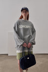 PROD Bldg Apparel & Accessories Loose Fit Concept Plush Embroidered Sweatshirt / Melange Grey