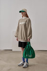 PROD Bldg Apparel & Accessories Loose Fit Concept Plush Embroidered Sweatshirt / Olive