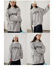 PROD Bldg Apparel & Accessories Loose Fit Memory Letters Embroidered Crewneck Sweatshirt / Melange Grey