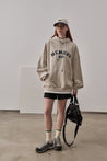 PROD Bldg Apparel & Accessories Loose Fit Memory Letters Embroidered Hoodie / Beige