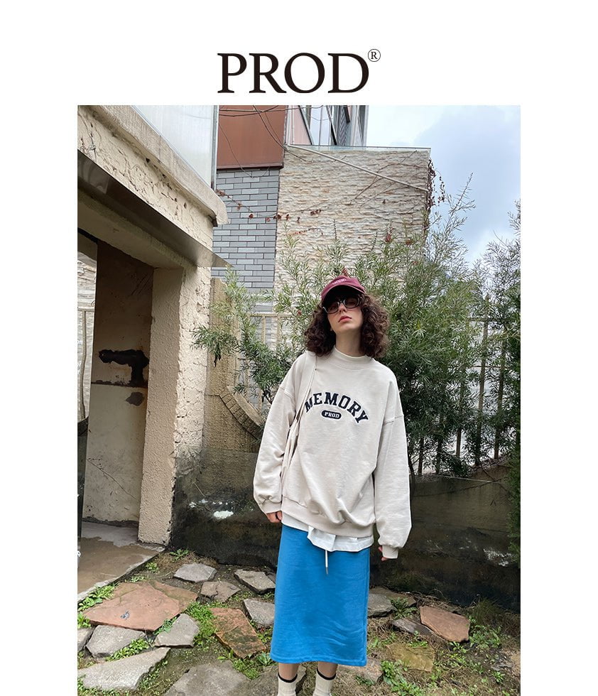 PROD Bldg Apparel & Accessories Multicolor Letters  Embroidered Crewneck  Sweatshirt