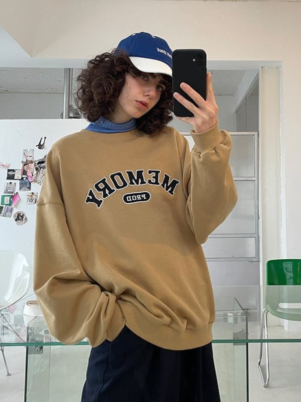 PROD Bldg Apparel & Accessories Multicolor Letters  Embroidered Crewneck  Sweatshirt