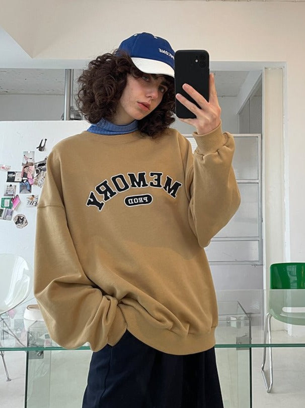 PROD Bldg Apparel & Accessories Multicolor Letters  Embroidered Crewneck  Sweatshirt