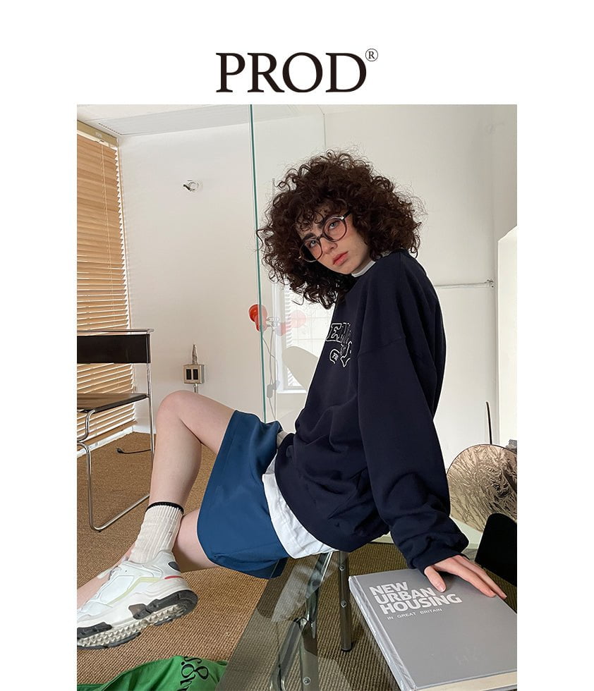 PROD Bldg Apparel & Accessories Multicolor Letters  Embroidered Crewneck  Sweatshirt