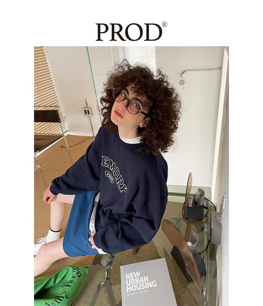 PROD Bldg Apparel & Accessories Multicolor Letters  Embroidered Crewneck  Sweatshirt