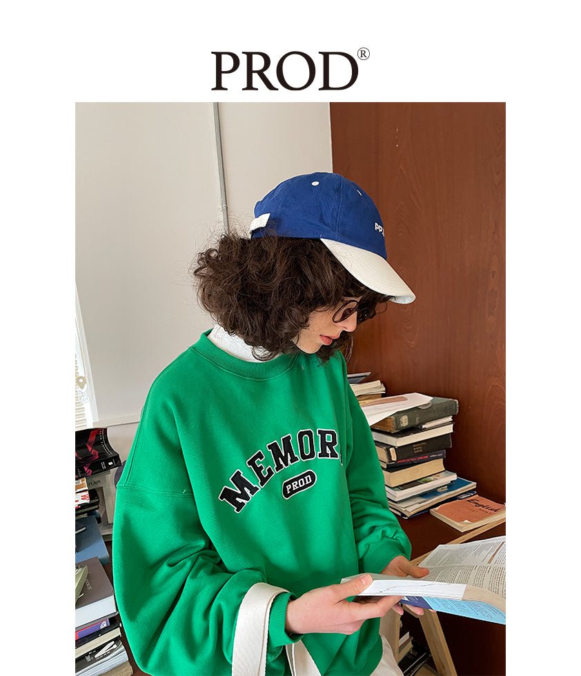 PROD Bldg Apparel & Accessories Multicolor Letters  Embroidered Crewneck  Sweatshirt